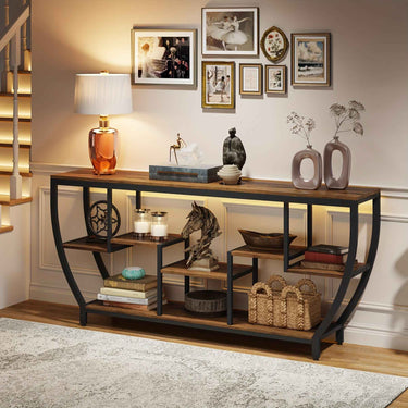 Rustic Industrial Console Table with Storage Entryway, or TV Unit